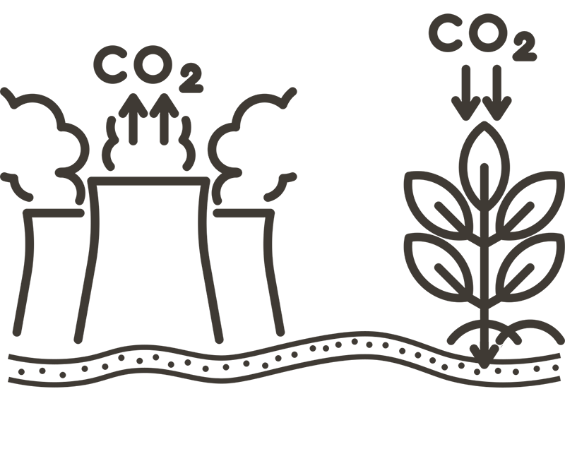 co2 emissions to soil illustration